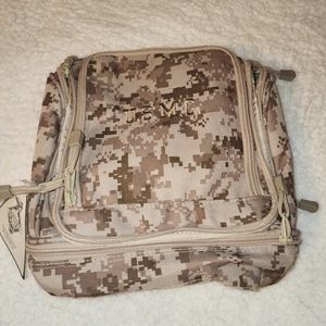 Digital Camp Toiletry Shave Kit Travel Bag Embroidered USMC camo 10inch X 12inch